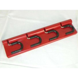 NOS Mid Century Post Modern Con&Con RED Plastic 4 Spot Wall Hook Bartoli Italy