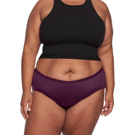 Thinx For All Leaks Hip-Hugger Underwear, Holds up to 100ml or 6tbps or 1/4 Cup Worth of Liquid, Light Absorbency Incontinence Underwear for Women, FSA HSA Approved Feminine Care, BlackBerry, XL