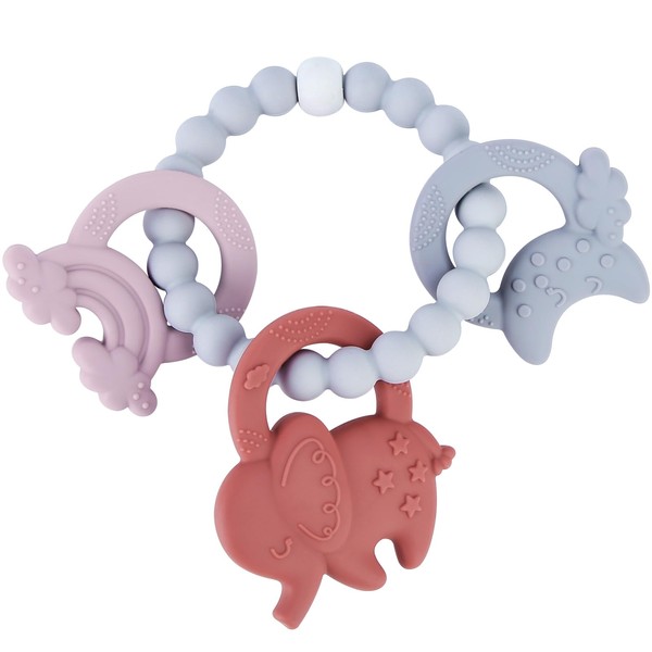 Teething Toys 3-6 Months, Baby Teether for Teething Relief Silicone