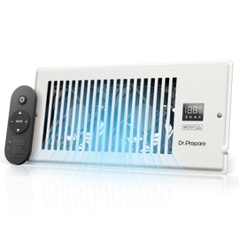 DR.PREPARE Register Booster Fan Fit for 4"×10" Register Holes, Smart Vent Booster w/Thermostat Control & Remote Control, Improves Heating & Cooling Vents, Quiet Fan Mode with 10 Speeds