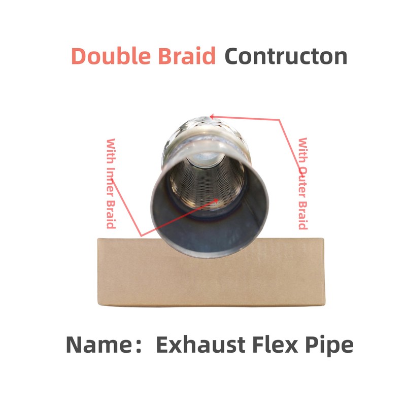 SUISFLXGRO Exhaust Flex Pipe 2"X8"/12" Universal Type 100% Stainless Steel