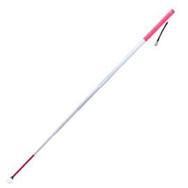 Aluminum Telescopic Blind Cane with Rolling Tip 12 inch-59 inch，with 2 Tips (Red Handle)