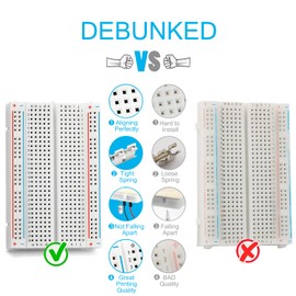 Chanzon 3 pcs Breadboard with 400 Tie Points (BB-801) Solderless Prototype Kit Universal PCB Bread Board Plus 2 Power Rail and Adhesive Back for Small DIY Kits Arduino Proto Raspberry rasp Pi Project