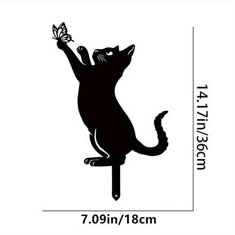 Metal Cat Garden Stakes for Outdoor Decor – Cute Cat