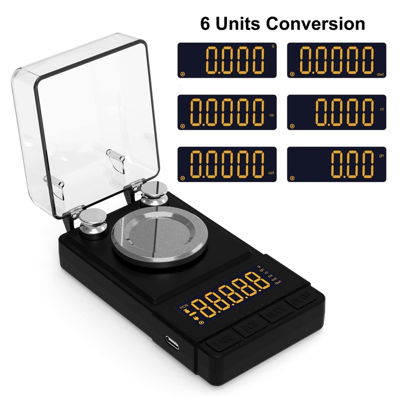 MAXUS Digital Milligram Scale 50g/0.001g, Compact Mg Scale with 20g