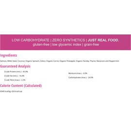 Smack Pet Food Organic Raw Dehydrated Dog Food Grain-Free, Gluten-Free, Raw Food for Dogs (Caribbean Salmon Fusion, 7.4 Ounce)