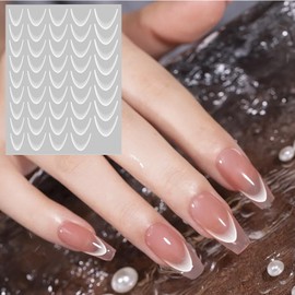 Generic French Tip Nail Stickers - Nail Salon Decorations - Multicolor, Vinyl, Classic, Nail Stickers, Manicure Stickers, Women Nail Foil, Fingertip Stickers for Birthdays, Christmas