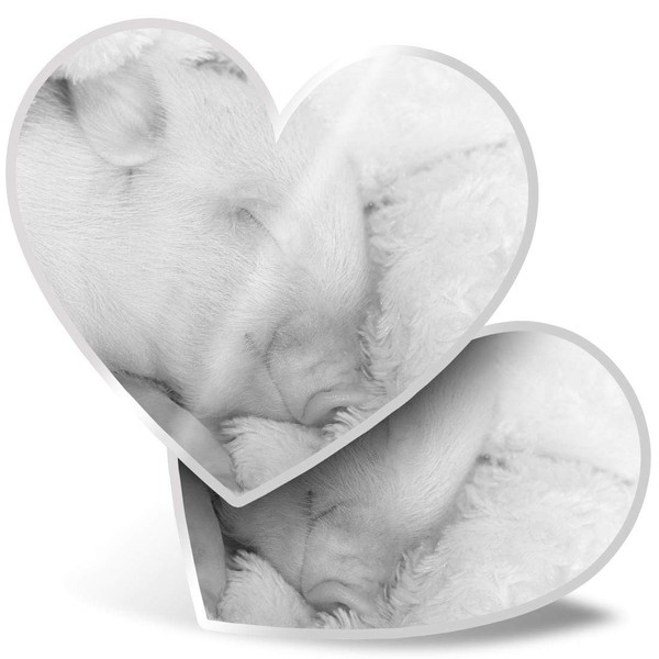 2 x Heart Stickers 7.5 cm - BW - Adorable