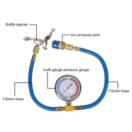 R134a Refrigerant Recharge Kit, Freon 134a Refrigerant For Cars, A/C R134A Refrigerant Charging Pipe Recharge Hose with Gauge Adapter Car Air Conditioning Repair Tool