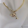 Cadena y Pendiente Delfin Unisex Gold Plated Necklace with Dolphin