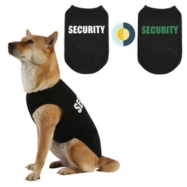 DAJIDALI Upgraded Dog Security Shirt Vest for Puppy, Cat, and Dog, Technical Fabric with Fluorescent Printing, Large Medium Small (E8XL, Black)