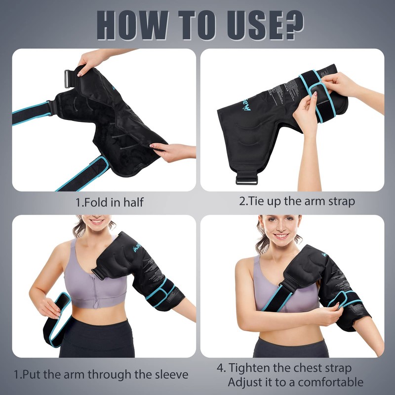 Maginno Shoulder Ice Packs for Injuries Reusable, Heat or Cold