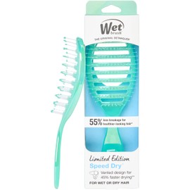 Wet Brush Speed Dry Hair Brush, Blow Dry Safe Bristles & Vented Design For Faster Drying Time, Ergonomic Handle, Reduces Breakage & Detangles All Hair Types, Limited Edition Prismatic Glow Green