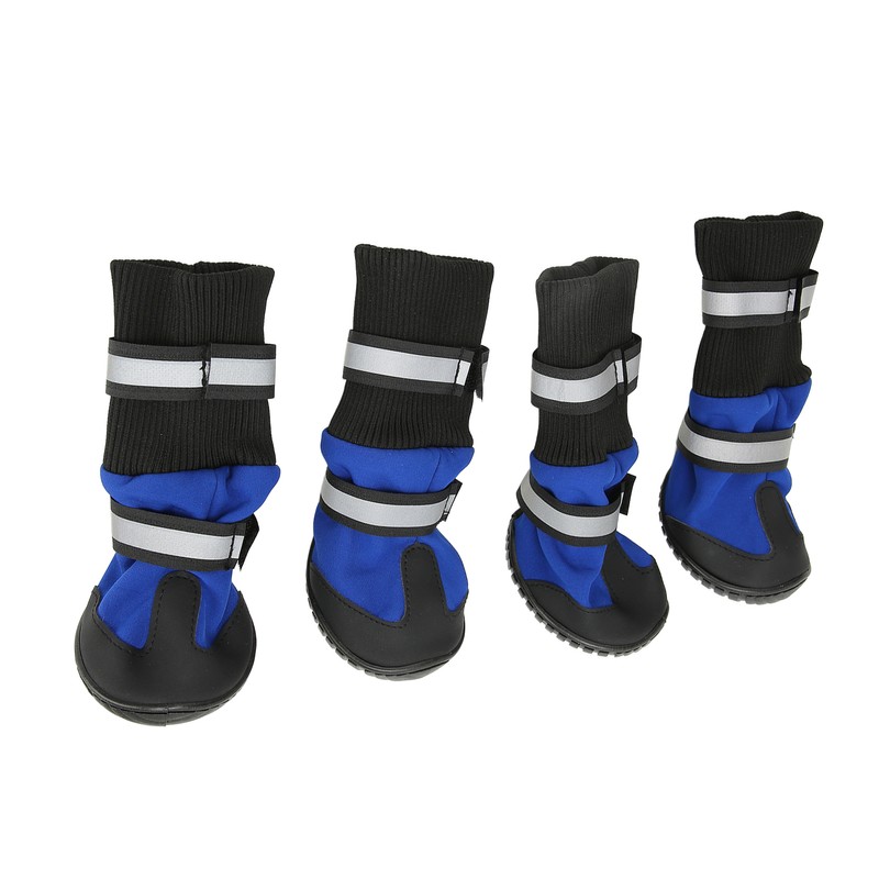 4Pcs Dog Boots Waterproof Pet Booties Reflective Breathable Wearproof High