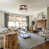 Farmhouse Flush Mount Ceiling Light with Shade - Rustic Deer