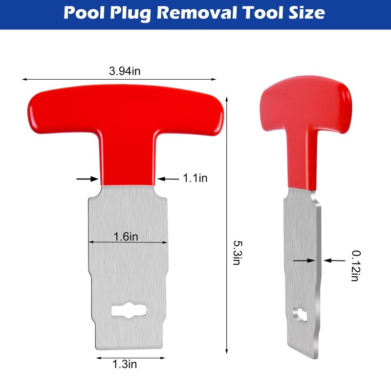 Pool Plug Removal Tool with Handle Grip, Upgraded Metal Eyeball