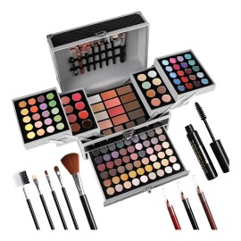 Set de Maquillaje Charmcode de 144 Piezas con Estuche Negro Expandible
