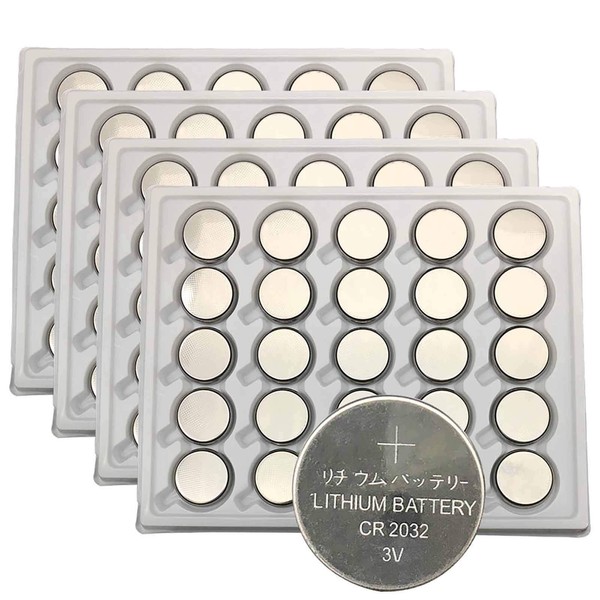 MJKAA 100pcs 2032 Coin Cell Battery CR2032 3V Lithium Button Cell Battery