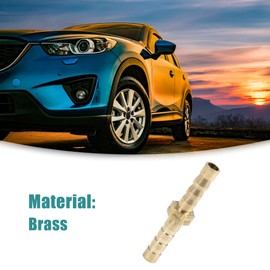 ACROPIX Universal 5mm Gold Tone Brass Barb Hose Fitting Straight Connector Adapter for Air Water and Diesel Oil (1 Piece)