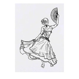 'Flamenco Dancer' Temporary Tattoo - Water Resistant, Skin-Safe, Non-Toxic Transfer (TO00041548)