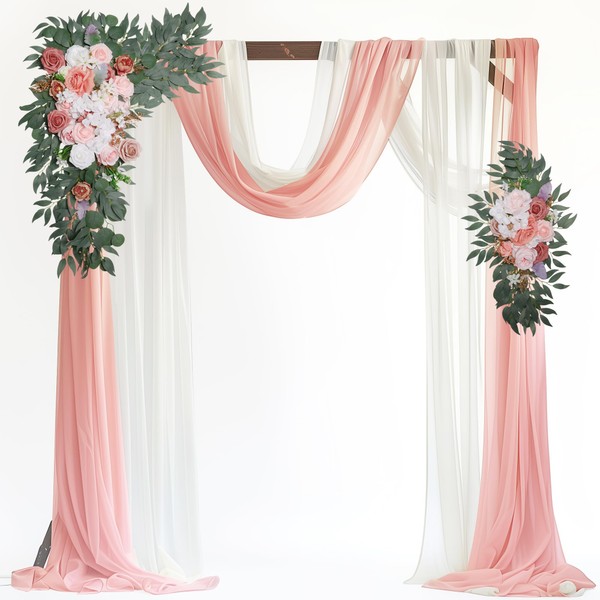 Xiomot Wedding Arch Flowers and Drape Kit (Pack of 4),
