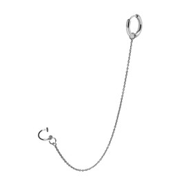 No Hole Chain Earrings Chain Earrings Fake Mouth Piercing Lips Ear Cuff Korean Style Cute Cool Mine Mass Production, Stainless Steel