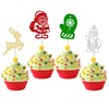 24 piezas de decoración para cupcakes de Navidad con purpurina,