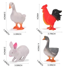 Zcpotizi 12 Pack Large Farm Animals Toys for Kids 3-5 Year Old Toddlers 1-3 Realistic Plastic Farm Animal Figures Playset Animal Poultry for Learning