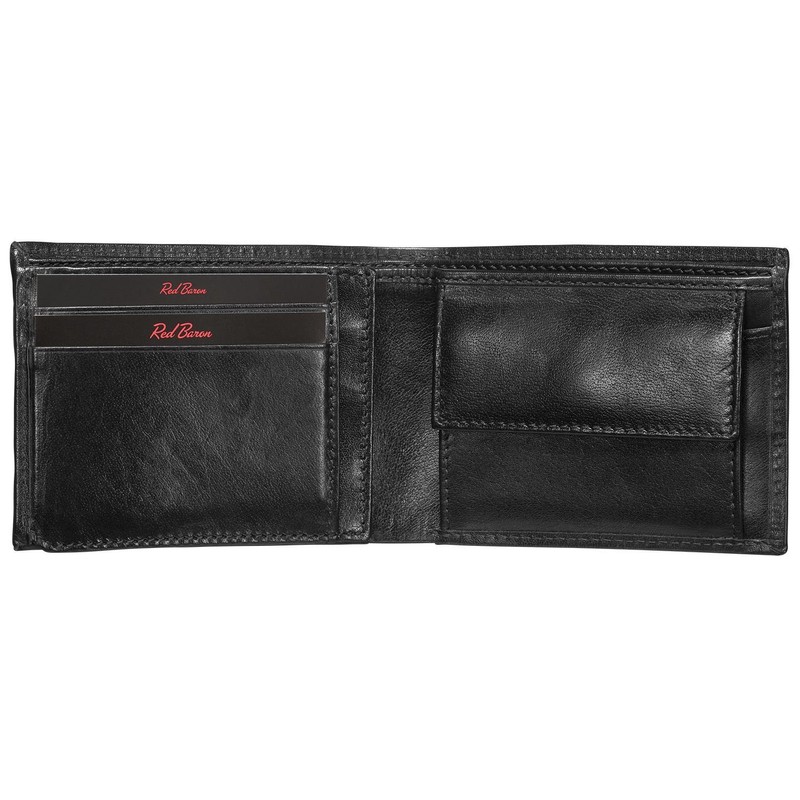 Red Baron Men´s wallet purse genuine buffalo leather black exclusive