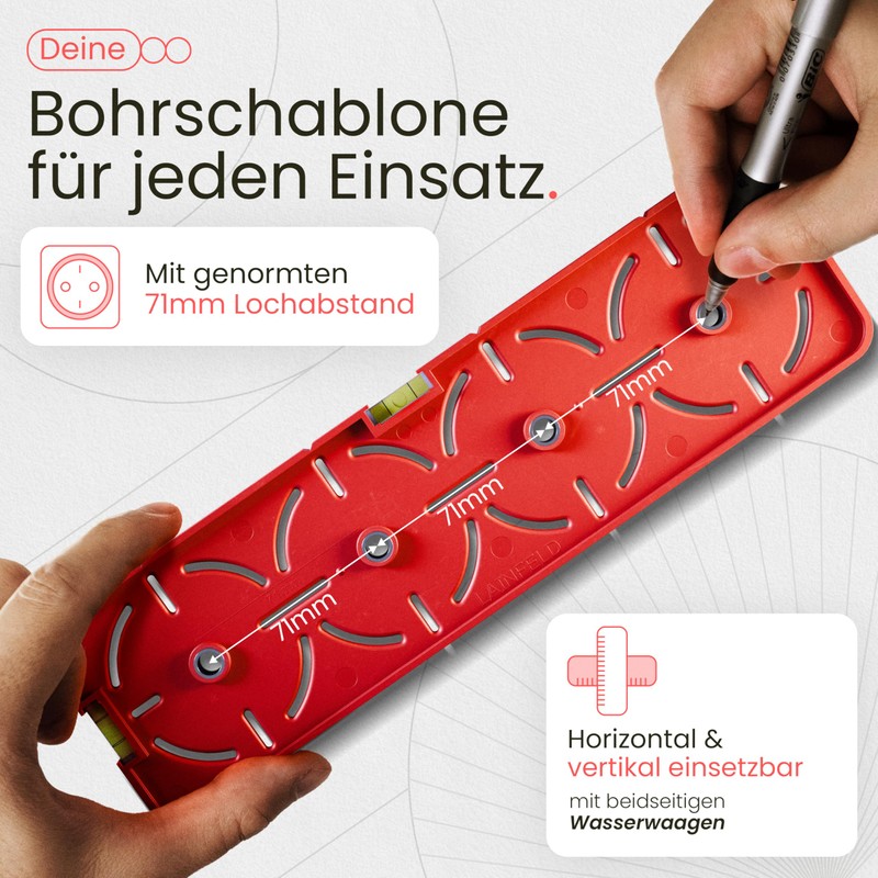 LAINFELD Drilling template for sockets, including spirit level, electrician, spirit