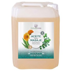 Naturalness - Aceite Descontracturante y Relajante para Masaje Descanso Profundo 20 Litros – Aceite Corporal con Almendra, Árnica, Caléndula y Aloe Ve