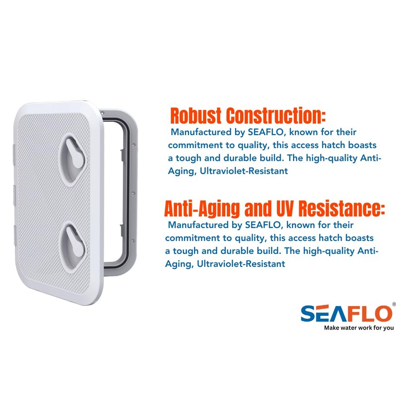SEAFLO Marine Boat Deck Rectangular Access Hatch - 12.4" x