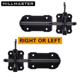 HILLMASTER Heavy Duty Automatic Gate Latch for Wooden Fences with Pull String, 7.5" Self-Locking Gravity Gate Door Latches with Handle for Outdoor Garden, Pool, Metal Gates, Vinyl Fence, Black Finish