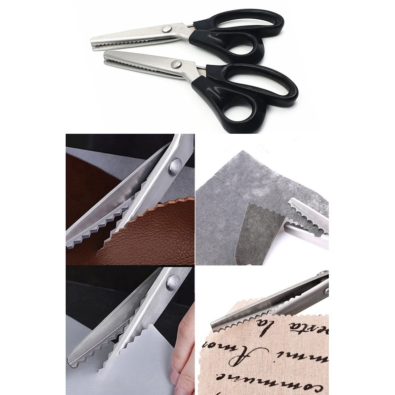 LIANHATA Pinking Scissors, Mountain Shape, Jagged Scissors, Stainless Steel, Pinking