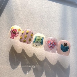 [Ar] Heart handmade nail tip drawing nail art specialist / [아르] 마음 수제네일팁 드로잉네일아트 전문