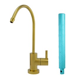 Metpure Non-airgap RO Faucet Reverse Osmosis Drinking Water Filtration System Water Dispenser Spout (Bright Gold). Euro Style with Faucet Wrench. NSF Certified.
