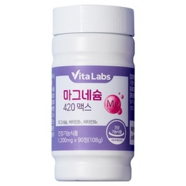 VitaLabs Magnesium 420 Max, 1 Count, 90 Tablets / VitaLabs 마그네슘 420 맥스, 1개, 90정