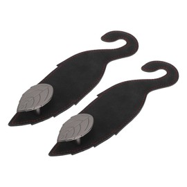 Partuto 2 Pcs Universal Car Seat Headrest Hook for Most Car, SUV, Truck Car Seat Back Organizer Hooks Sturdy Faux Leather Metal Black 7.87"x2.17"