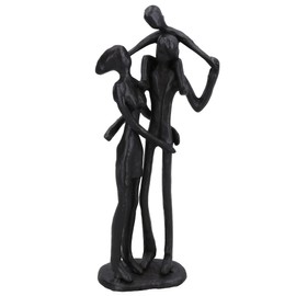 AB Tools Family of 3 Piggy Back Silhouette Figurine Statue House Decor Ornament Cast Iron