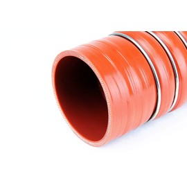 HPS CAC-350-HOT Silicone High Temperature 4-ply Aramid Reinforced Charge Air Cooler CAC Hose Hot Side, 100 PSI Maximum Pressure, 6" Length, 3-1/2" ID, Orange