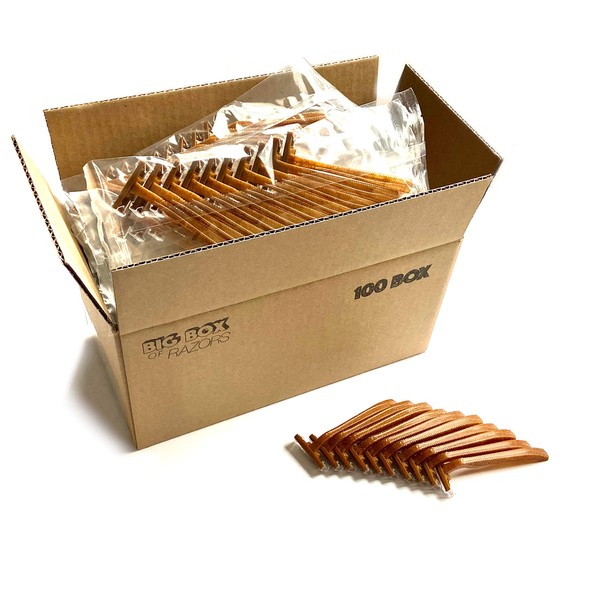 100 Twin Blade Disposable Razors Made with 35% Wheat Straw Fiber in Bulk