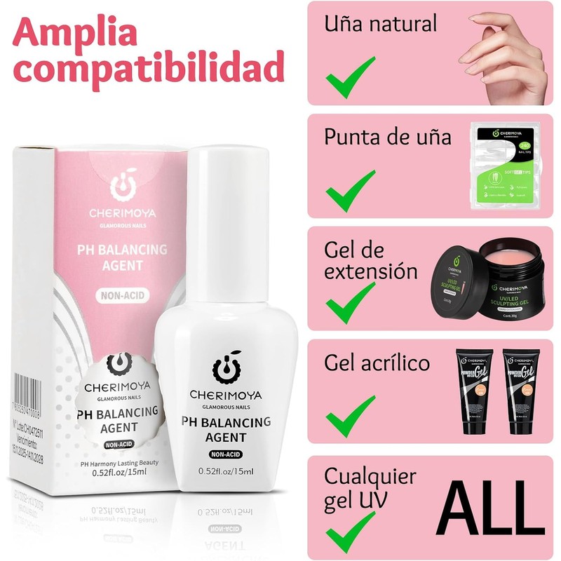CHERIMOYA Deshidratador de Uñas sin Ácidos 15ml,PH Balancing Agent