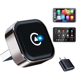 MUKEAO Adaptador Inalámbrico 2 en 1 para CarPlay y Android Auto, WiFi 5.8G+2.4G y BT5.2, Conexión Automática Sin Latencia, Plug & Play, Compatible con 98% de Vehículos (iOS 10+/Android 11+)