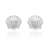Ocean's Beauty Scallop Sea Shell .925 Sterling Silver Stud Earrings