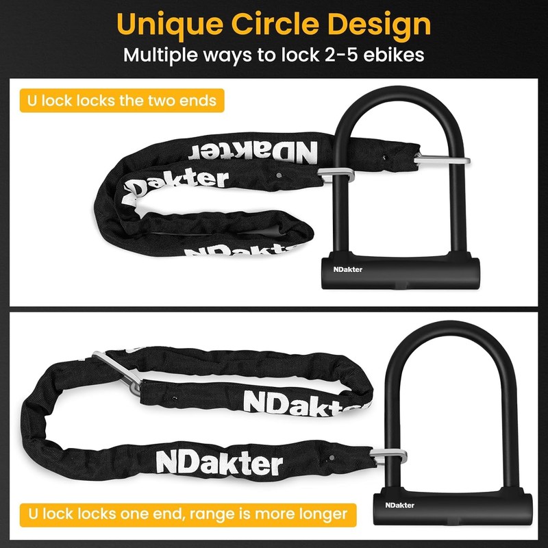 NDakter Motorcycle Locks Anti Theft, Heavy Duty Bike U Lock