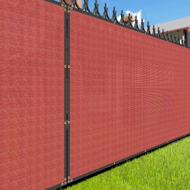 E&K Sunrise 8' x 7' Privacy Fence Screen with Grommets, Outdoor Windscreen Fence Covering Privacy Screen UV Blockage for Backyard Garden Patio (Red)