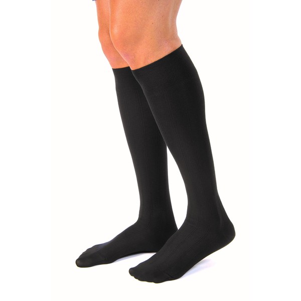 JOBST 113137 forMen Casual Compression Sock, Knee High, 30-40mmHg, Closed Toe, X-Large Full Calf, Black