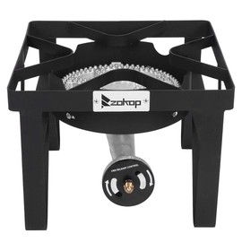 SSLine Outdoor Propane Burner High Pressure Single Burner Camp Stove Portable Patio Gas Cooker with 0-20 PSI Regulator and Stand for Home Brewing/Turkey Fry