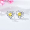 AOBOCO 925 Sterling Silver Heart Birthstone Stud Earrings for Women