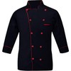 New Executive Contrast Piping Men's Chef Coat Unisex Chef'Jacket With